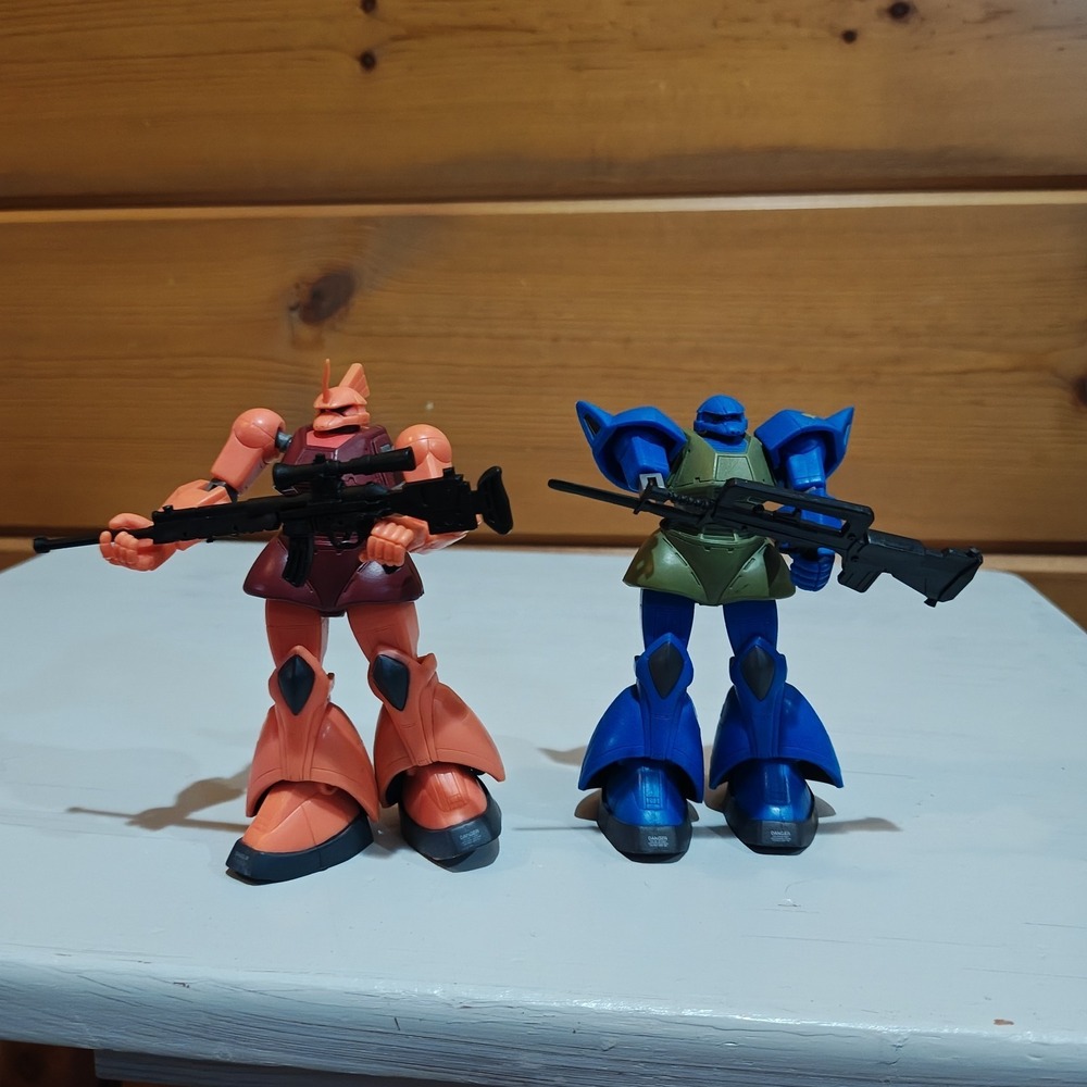 Char's Red & blue Gelgoog MS-14S Mobile Suit In Action Figure Bandai Gundam ZA2